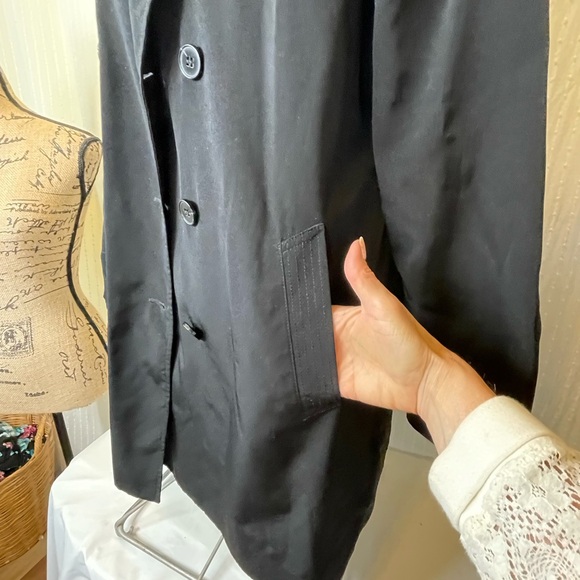London Fog Charcoal Double-Breasted Trench Coat - Picture 6 of 16